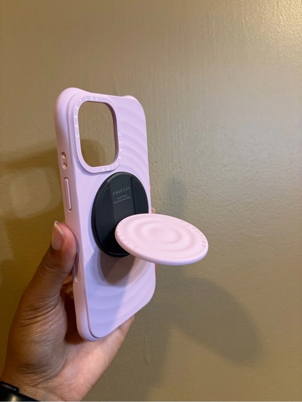 Casetify Pink Ripple Case with Grip Stand